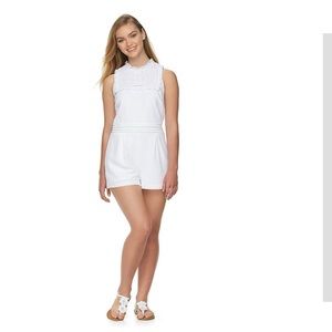 Disney Alice Through The Looking Glass Lace Bib Romper White Juniors Medium